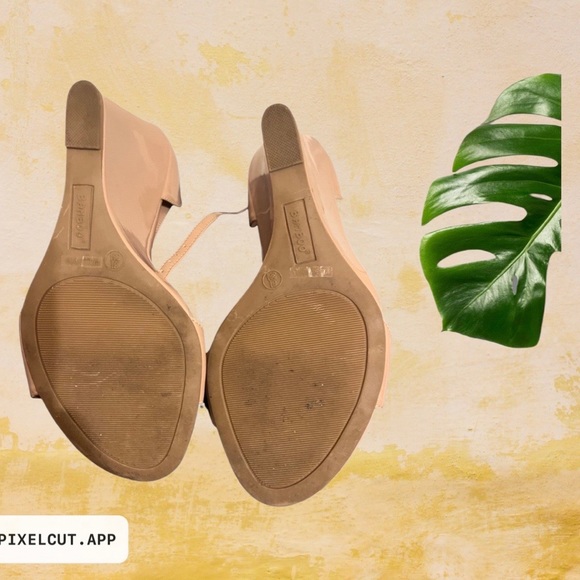 Nude Ankle Strap Patent Wedges - Picture 5 of 5